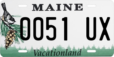 ME license plate 0051UX