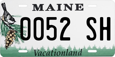 ME license plate 0052SH