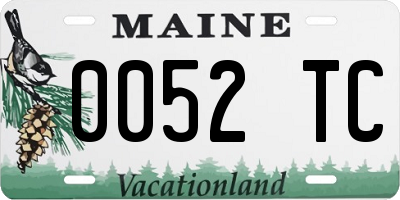 ME license plate 0052TC