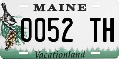 ME license plate 0052TH