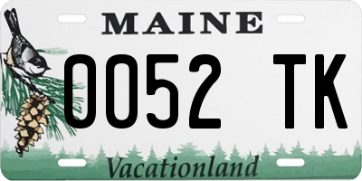ME license plate 0052TK