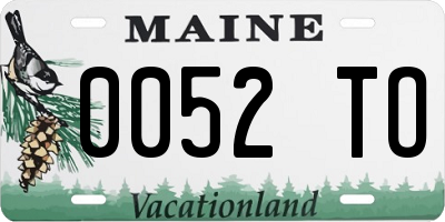 ME license plate 0052TO