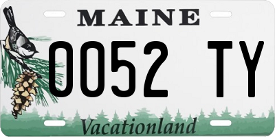 ME license plate 0052TY