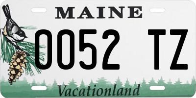 ME license plate 0052TZ