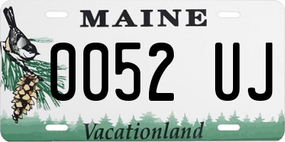 ME license plate 0052UJ