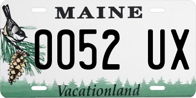 ME license plate 0052UX