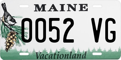 ME license plate 0052VG