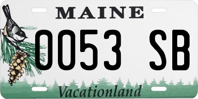 ME license plate 0053SB