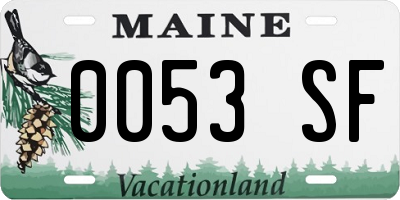 ME license plate 0053SF