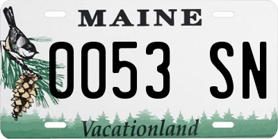 ME license plate 0053SN