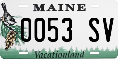 ME license plate 0053SV