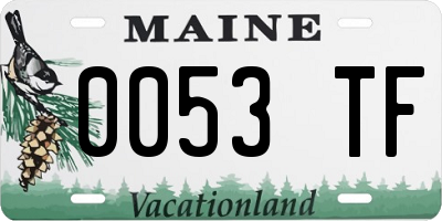 ME license plate 0053TF