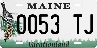 ME license plate 0053TJ
