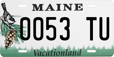 ME license plate 0053TU