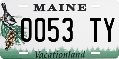 ME license plate 0053TY