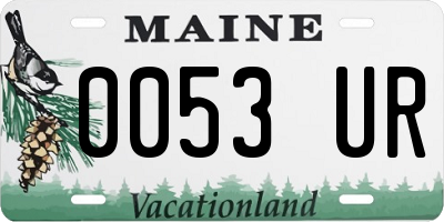 ME license plate 0053UR