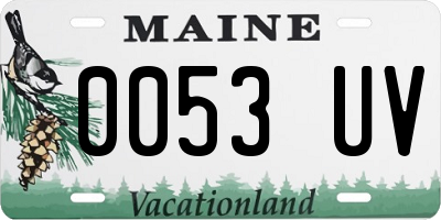 ME license plate 0053UV