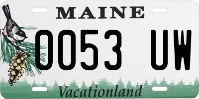 ME license plate 0053UW