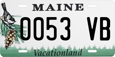 ME license plate 0053VB