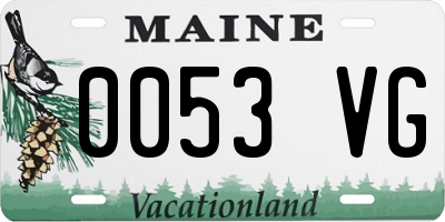 ME license plate 0053VG