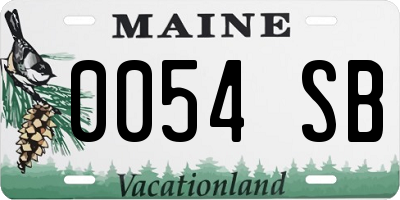 ME license plate 0054SB