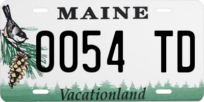 ME license plate 0054TD