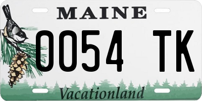 ME license plate 0054TK