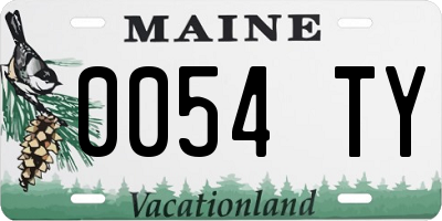 ME license plate 0054TY