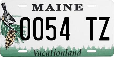 ME license plate 0054TZ