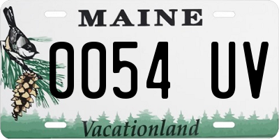 ME license plate 0054UV