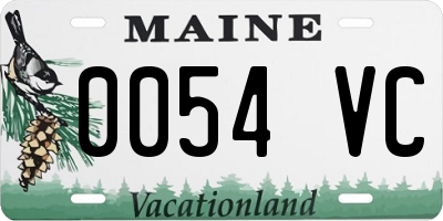 ME license plate 0054VC