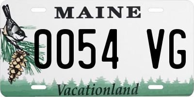 ME license plate 0054VG