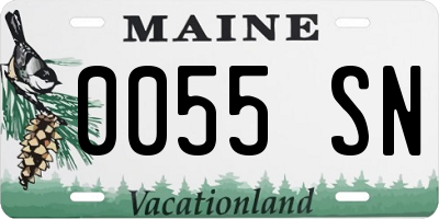 ME license plate 0055SN