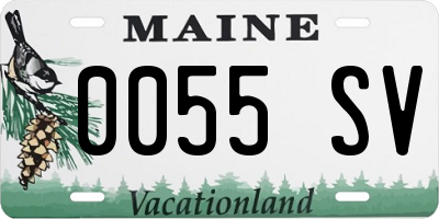 ME license plate 0055SV