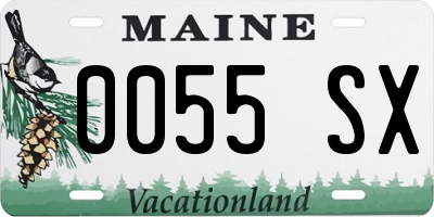 ME license plate 0055SX