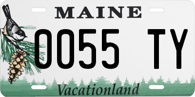 ME license plate 0055TY