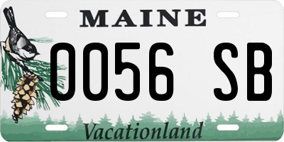 ME license plate 0056SB