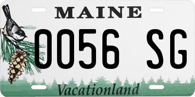 ME license plate 0056SG