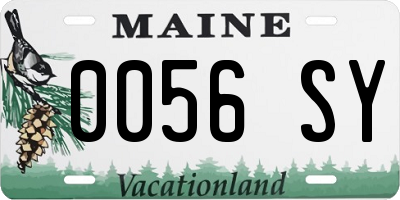 ME license plate 0056SY