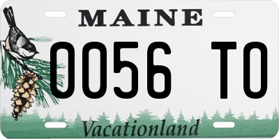 ME license plate 0056TO