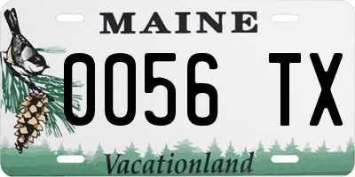 ME license plate 0056TX