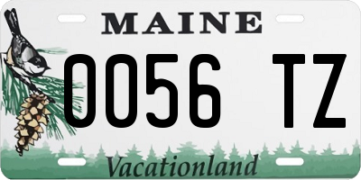 ME license plate 0056TZ