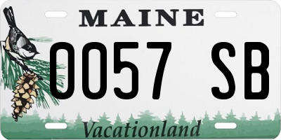 ME license plate 0057SB