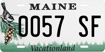 ME license plate 0057SF