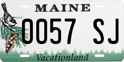 ME license plate 0057SJ