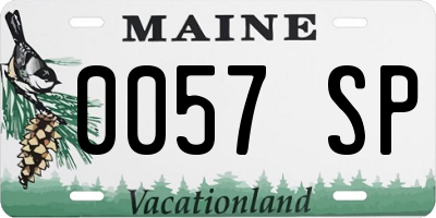 ME license plate 0057SP