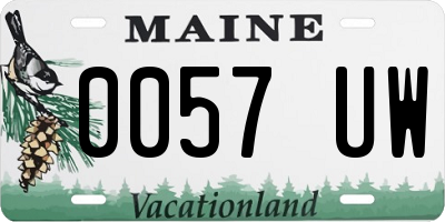 ME license plate 0057UW