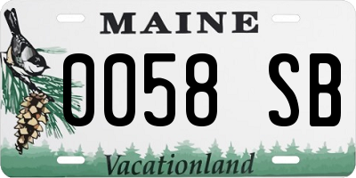 ME license plate 0058SB