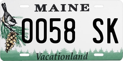 ME license plate 0058SK
