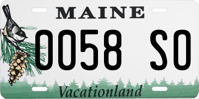 ME license plate 0058SO